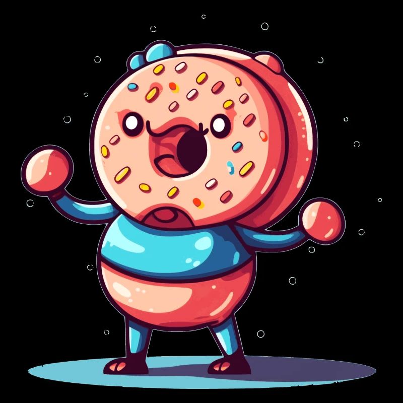 Donut est heureux avec beaucoup d’ combatif