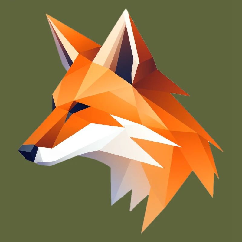Fox Head Low Poly Logo Design
