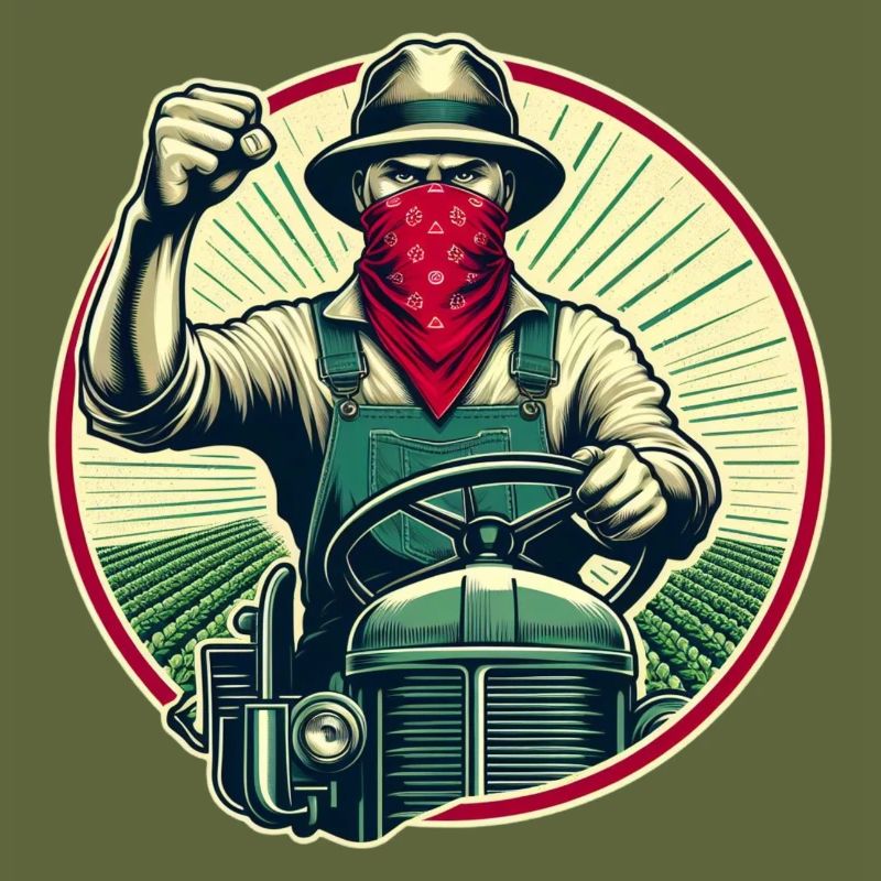 Stikers Farmer auf originalem Oldtimer-Traktor