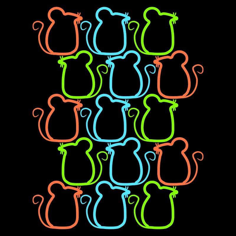 Many Mice Pattern Rows Party Cute Gang Team