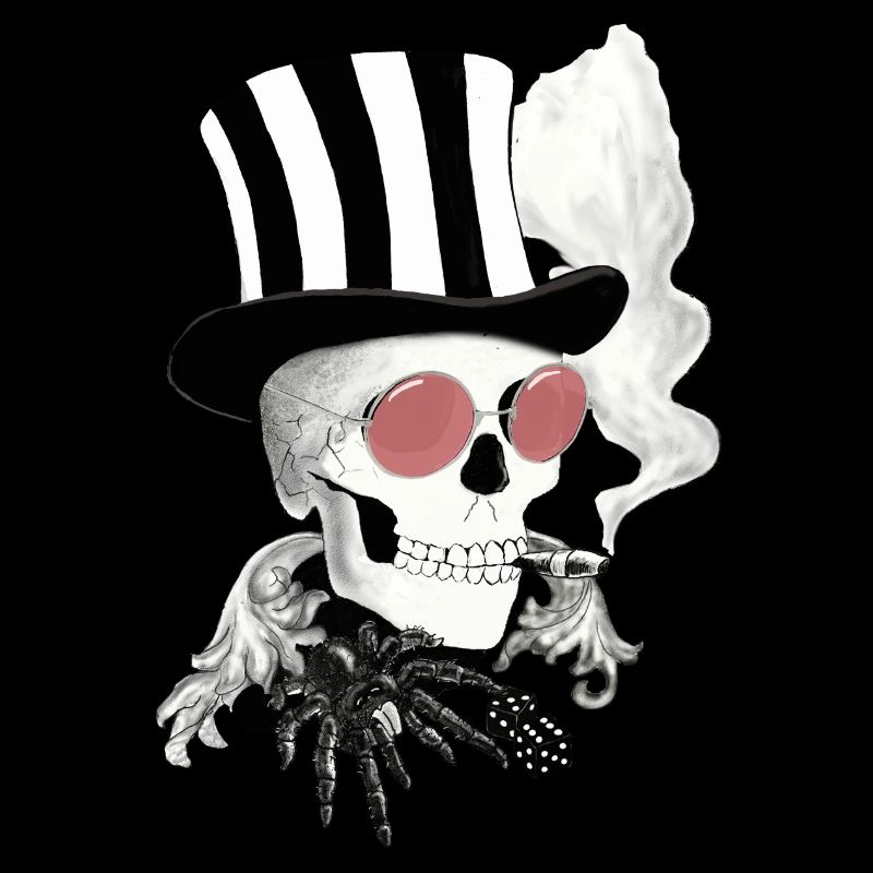 Skull with pink sunglasses