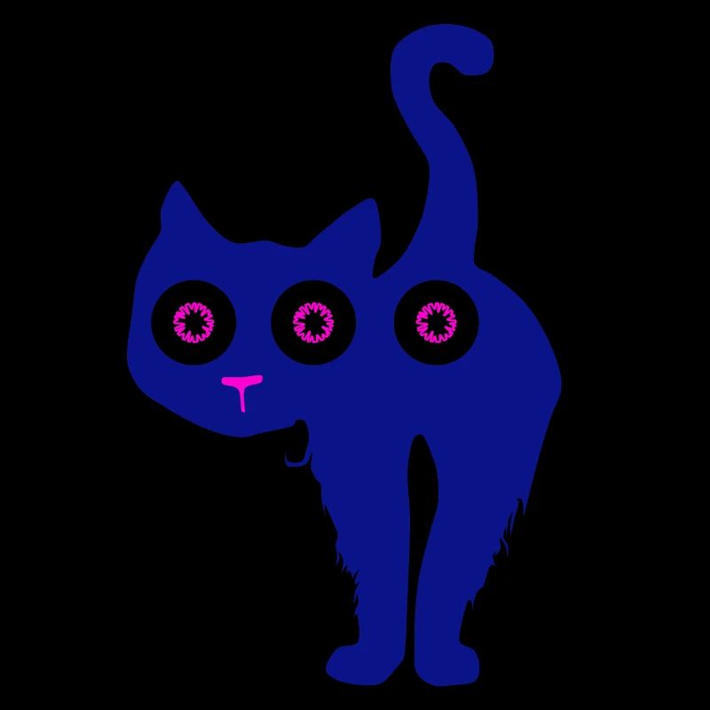Cat with three eyes blue