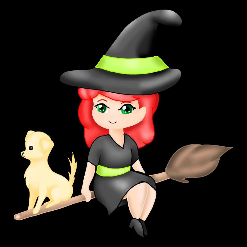 Chibi Witch with her dog