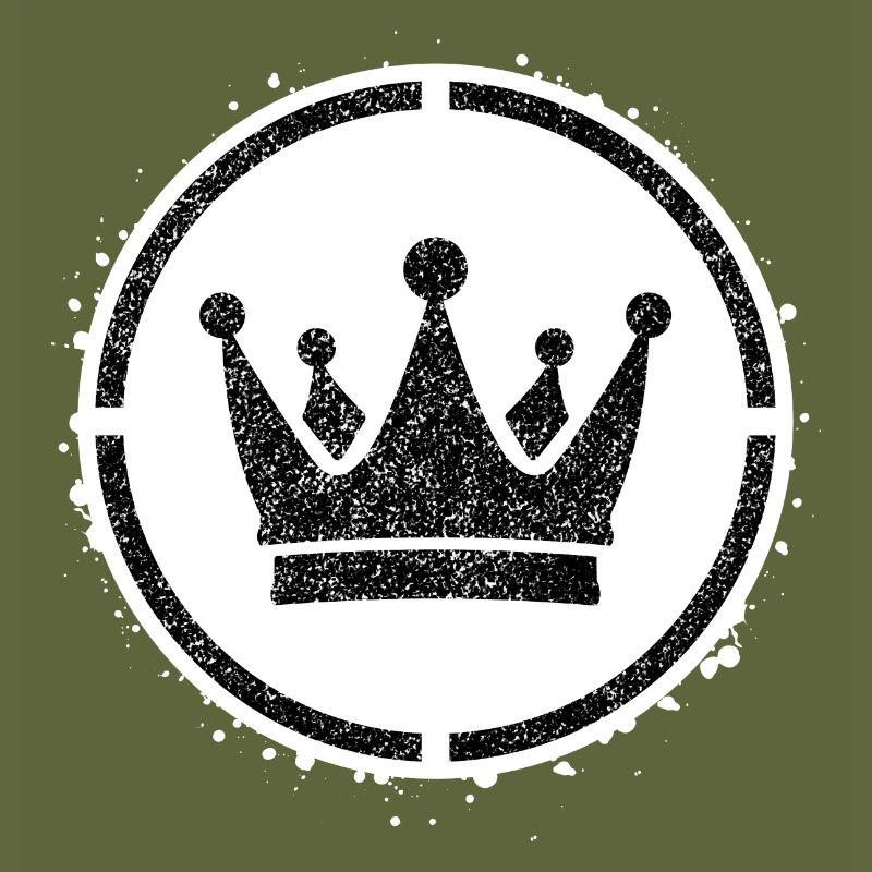 Sponge stencil Crown inside circle