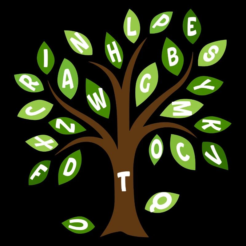 Arbre feuilles alphabet