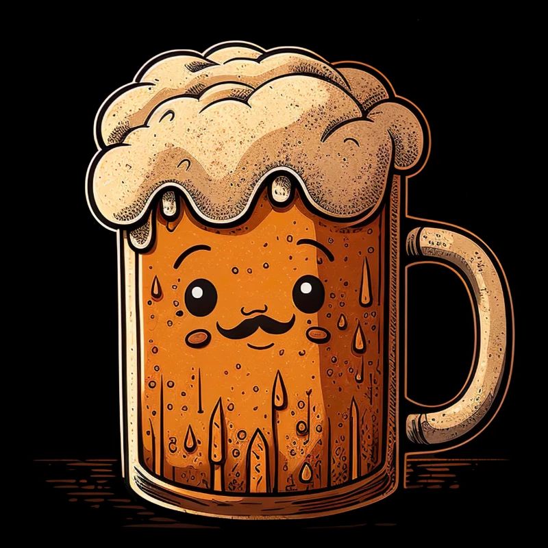 Schnurrbart Hipster Bier Illustration Design