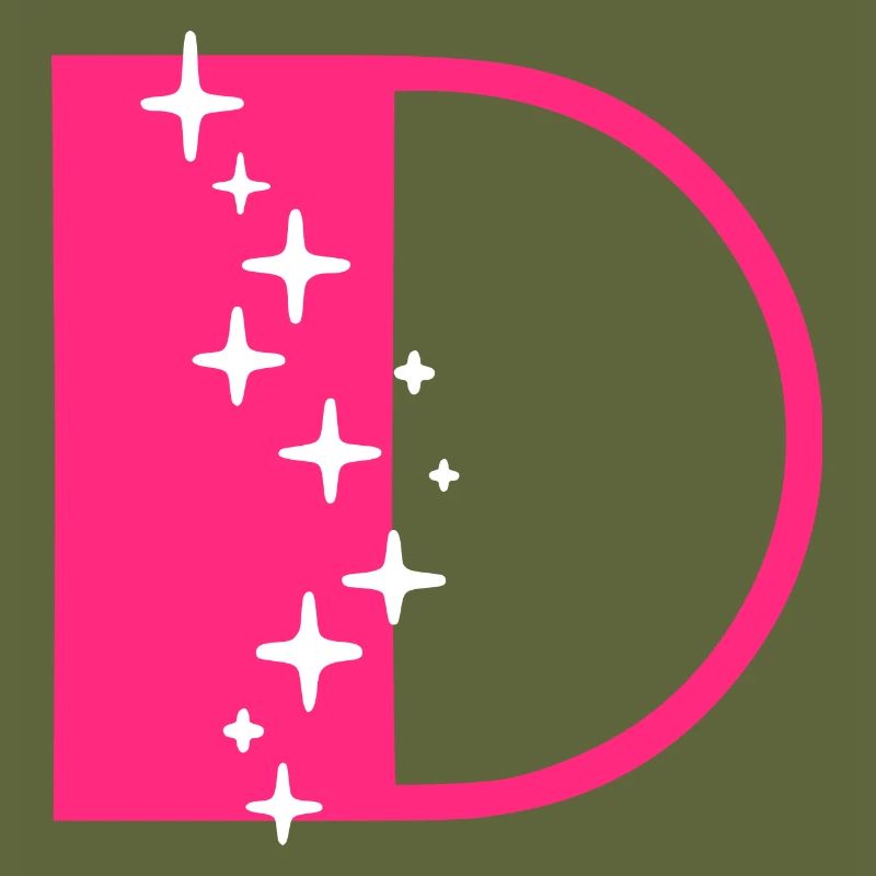 Letter D Glitter