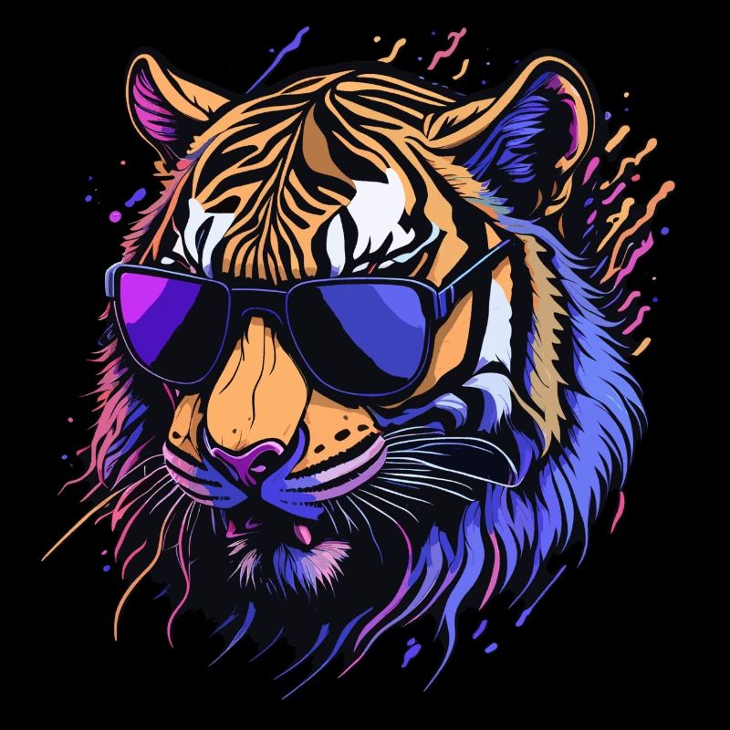 Retro cool tiger head