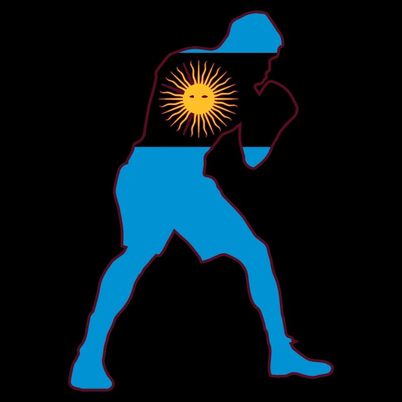 Boxeur avec drapeau de l’Argentine