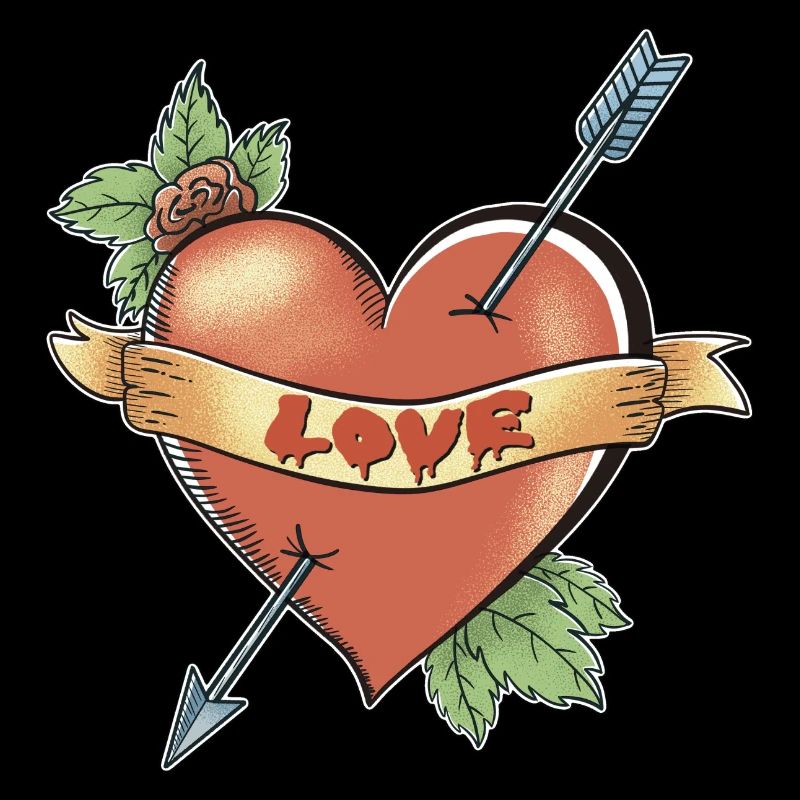 Heart Tattoo with dripping love