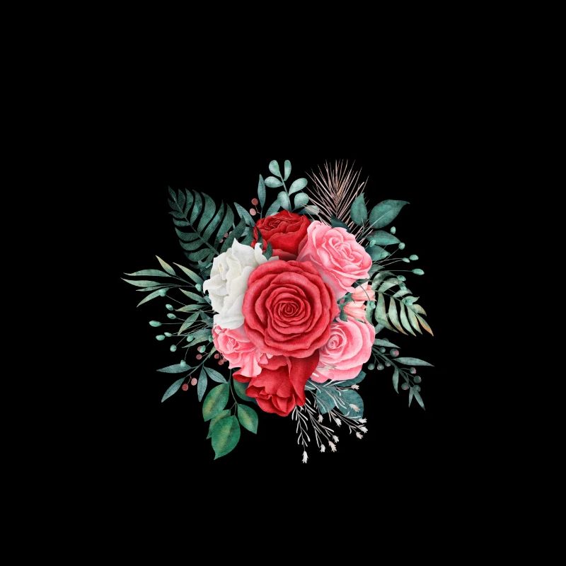 Roter floraler T-Buchstabe