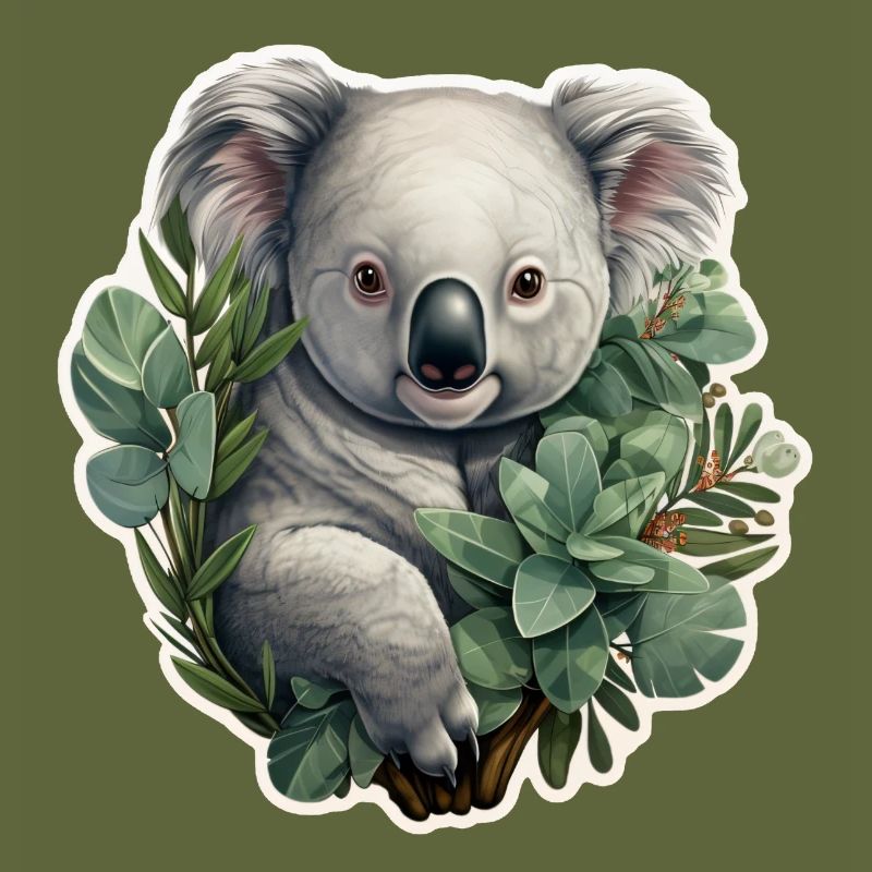 Koala with eucalyptus