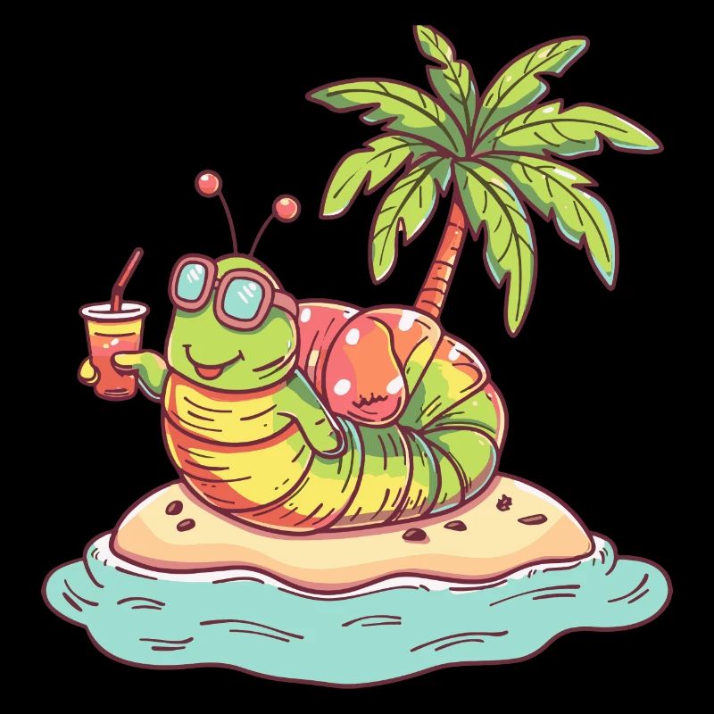 Wurm Sommer Strand Comic
