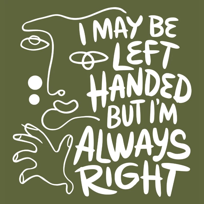 Humorous design for left-handers