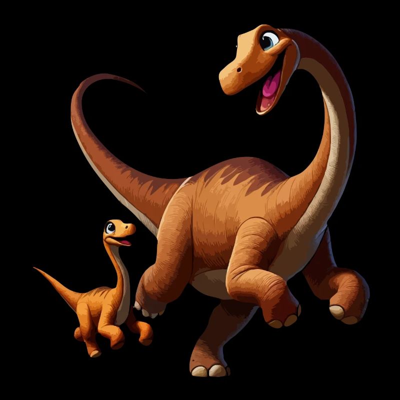 Brachiosaurus Mutter und Kind beim Herumtollen