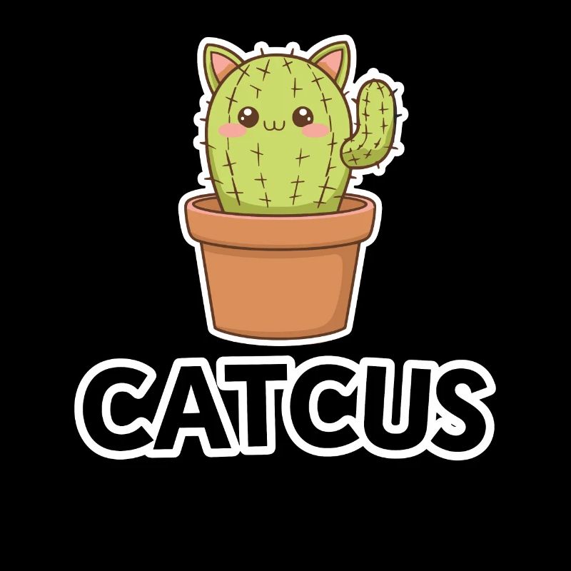 Catcus Cactus Chat Mignon Cat Jeu De Mot Drôle