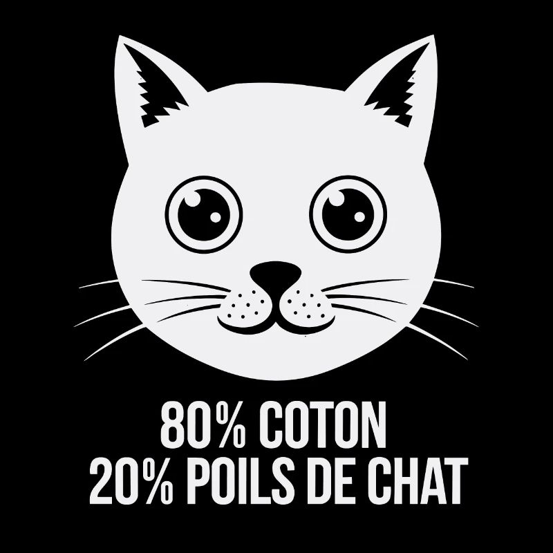 80% Baumwolle 20% Katzenhaar Humor Kätzchen