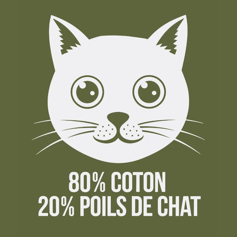 80% Baumwolle 20% Katzenhaar Humor Kätzchen