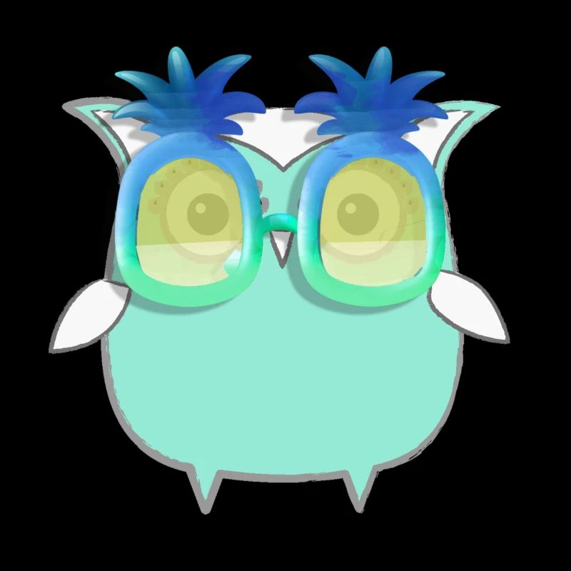 Eule, Comic,mint,Sonnenbrllle, Ananas,sommer