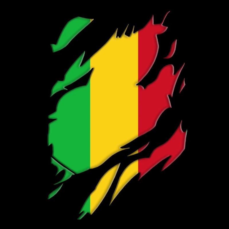 Mali flag torn motif