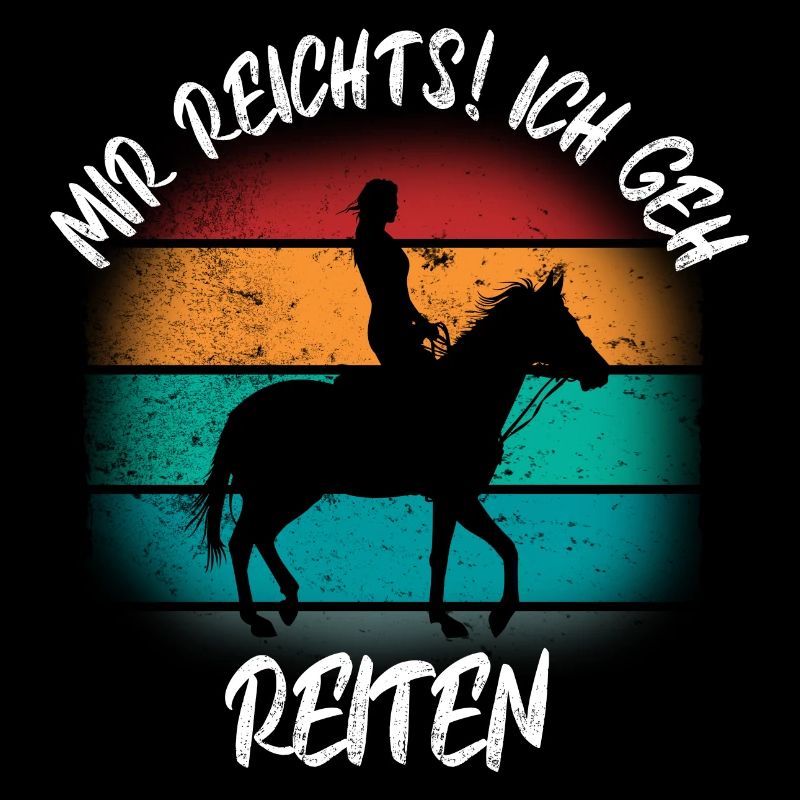 Pferd Reiten Pferdedesign Retro Geschenk Reiterin