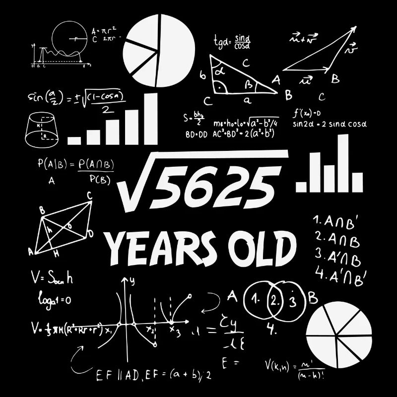 Racine carrée de 5625 | 75 Anniversaire Math 75 ans