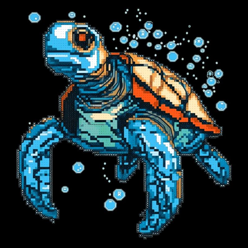 Schildkröte besteht aus Pixeln