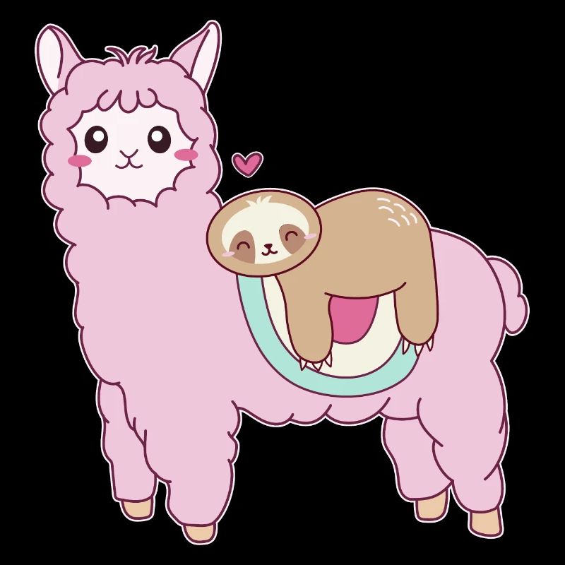 Alpaca Sloth Pink Lama Guanaco sleeping tired