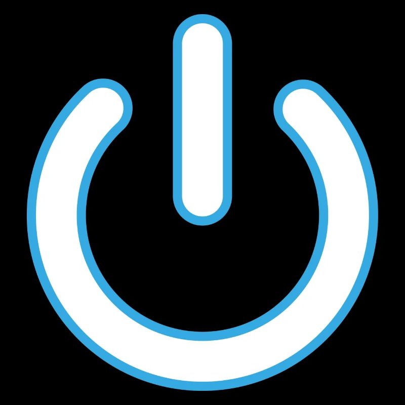 blauer Powerbutton