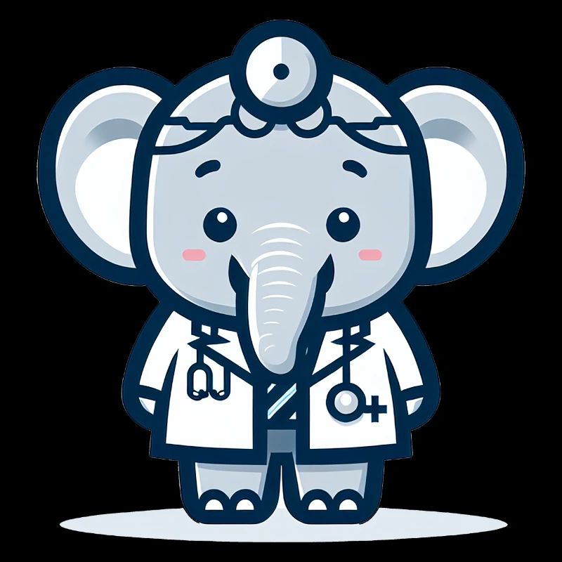 Médecin éléphant mignon