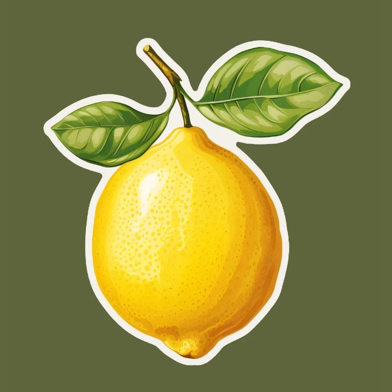 Zitrone mit 2 Blättern
