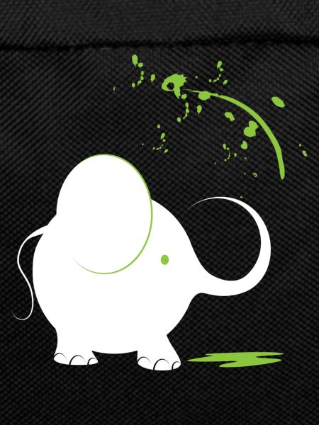 White elephant with green paint