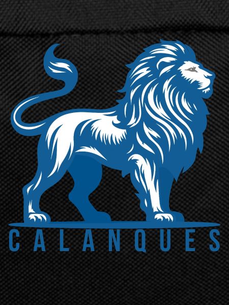 Blue and white calanque lion