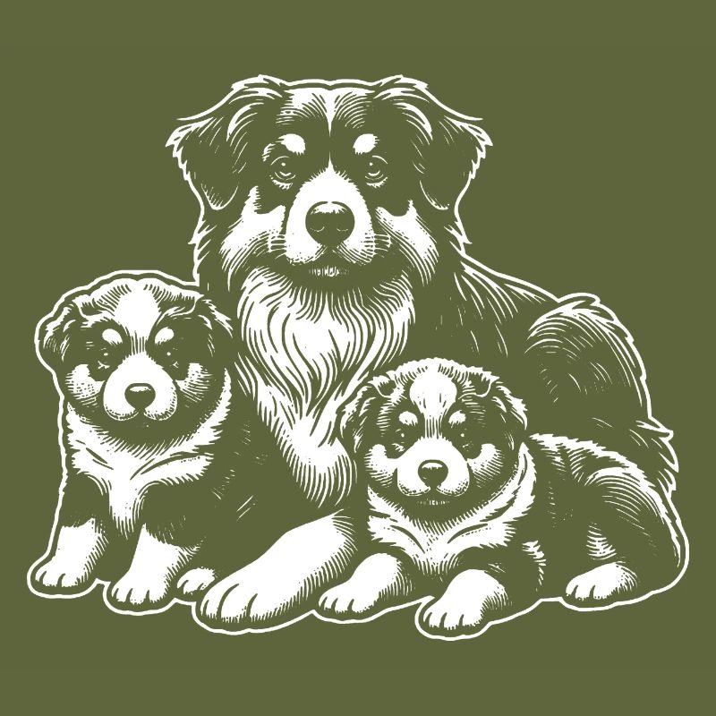 Australian Sheperd Mama mit Welpen