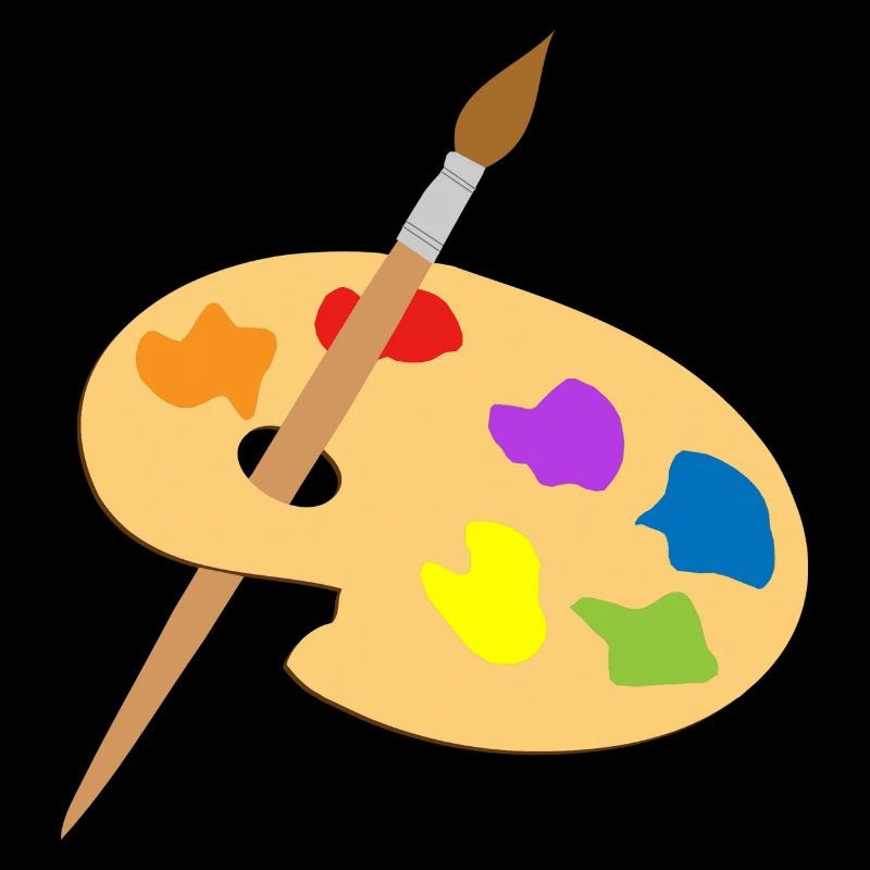 Paint palette and brush