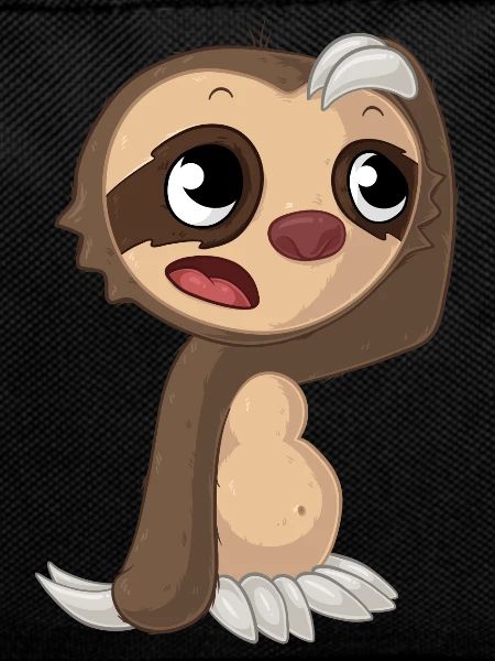 Thoughtful cartoon sloth