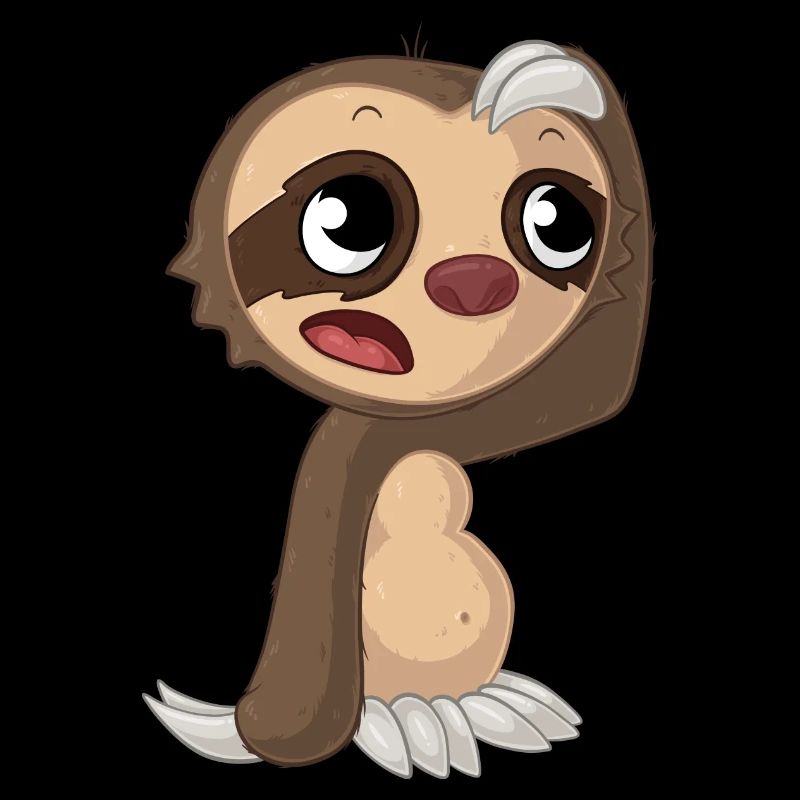 Thoughtful cartoon sloth