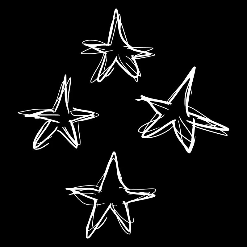 Quatre étoiles - blanc dessiné à la main