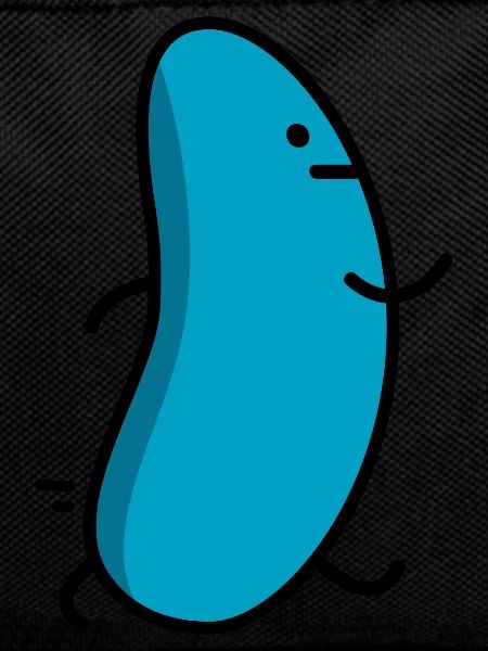 funny blue bean