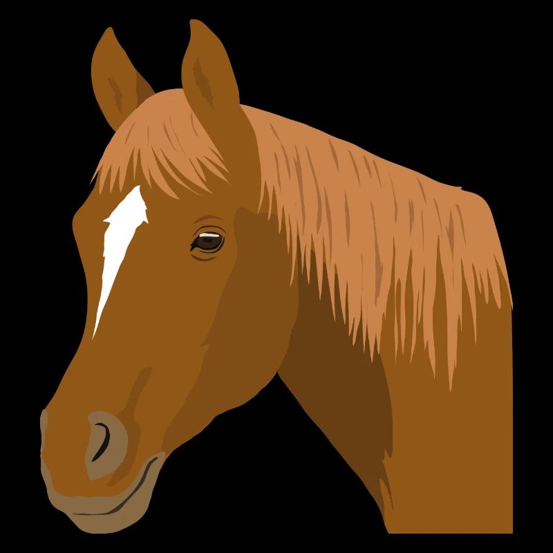 Cheval tête de cheval marron