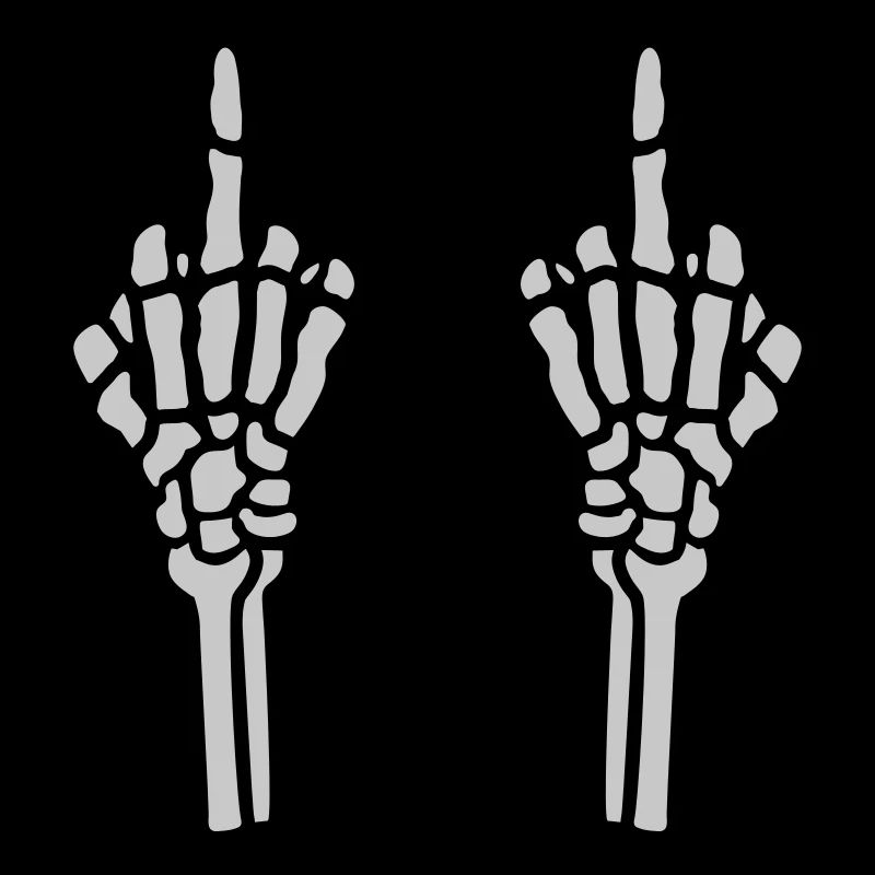 2 Hände Mittelfinger Knochen