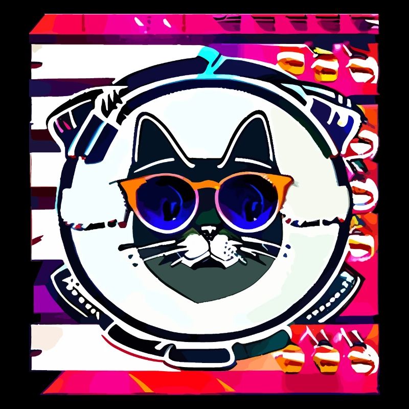 Drôle de logo de chat d’été