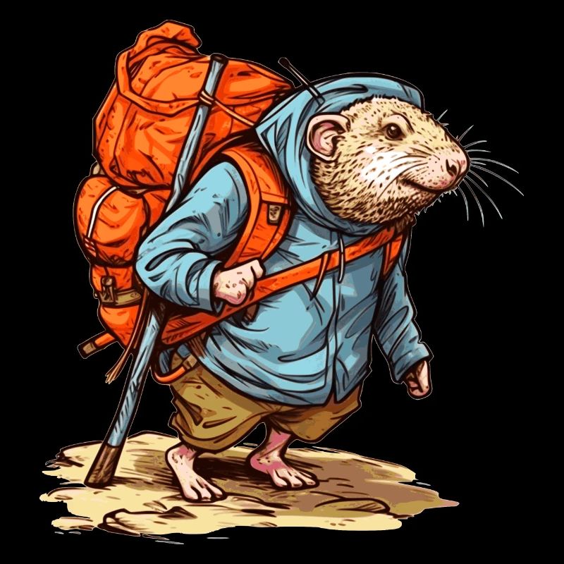 Mole rat goes on a hike