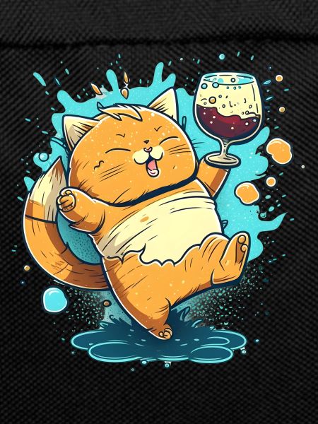 Cute drunk cartoon Cat