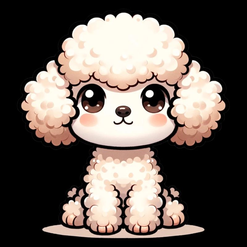 Illustration numérique de caniche mignon