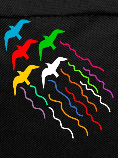magical flying birds with trail