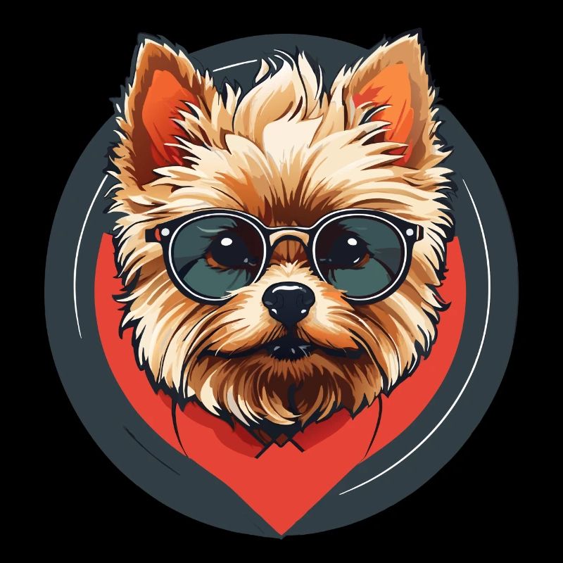 Yorkshire Yorkshire Terrier cool avec lunettes de soleil