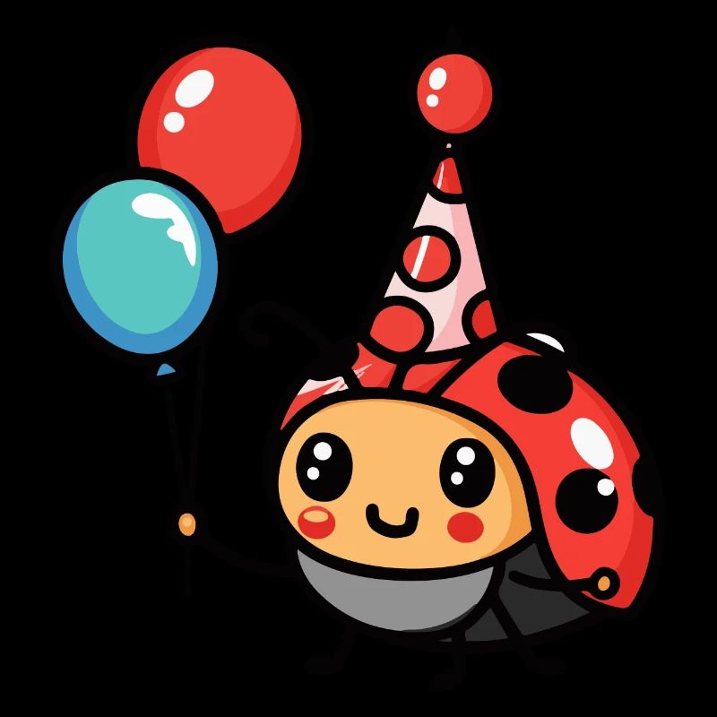 Marienkäfer Geburtstag Comic Niedlich