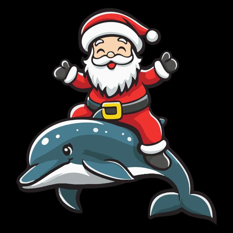Delfin Weihnachtsmann Cartoon