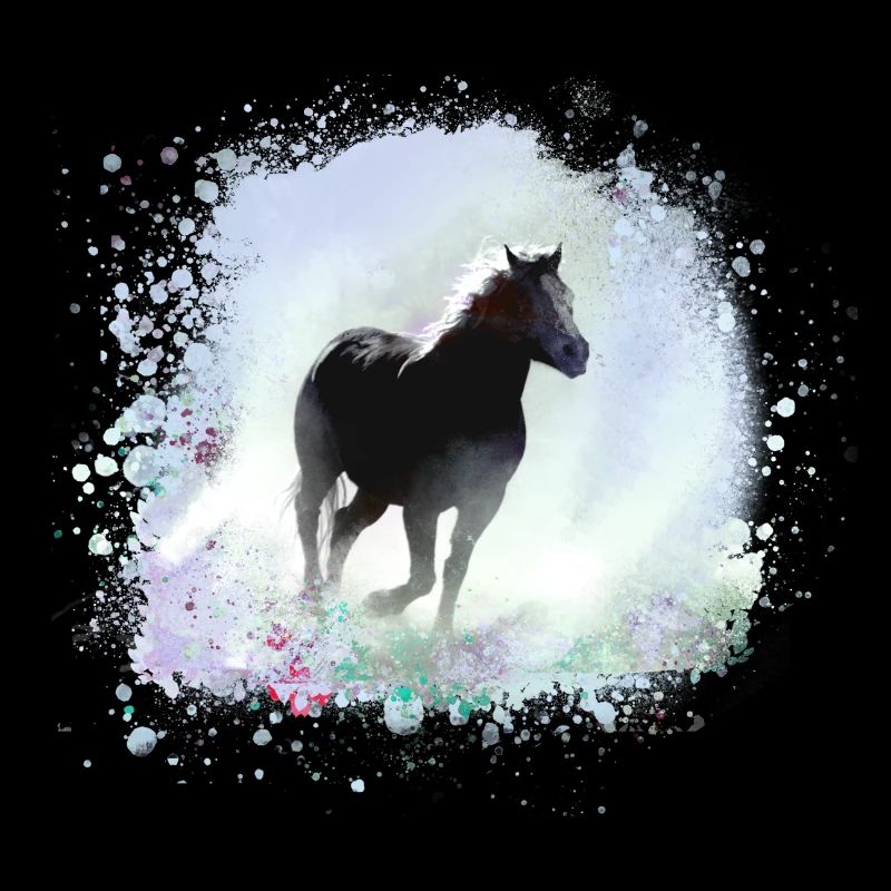 Cheval,Haflinger, Graffiti, Peinture,Bleu,Islandais